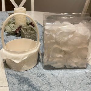 Flower Girl Basket & White Petals